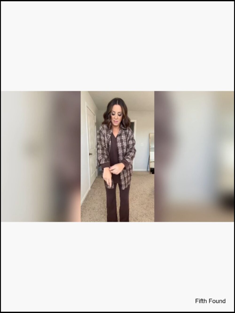 Oversized Plaid Flannel Button Down Shirt Women - Picture 7 of 7